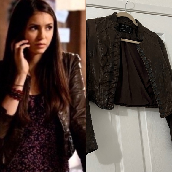 Elena Gilbert The Vampire Diaries All Saints Lelex Leather Jacket - Picture 1 of 14